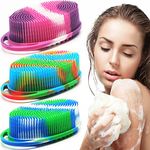 Silicone Body Brush, Exfoliating Body Scrubber, Silicone Body Scrubber Loofah, Silicone Bath Brush, Soft Exfoliating Body Bath Shower Scrubber Brush for Kids and Adults All Kinds of Skin 3 Pack