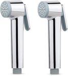 KURIC ABS Health Faucet Gun for Bathroom, Jet Spray for Toilet Shower Faucet, Toilet Bidet, Sink Sprayer, Easy Grip, Leak Proof, Wash Bidet Jet Spray Health Faucet, Gun Only, Chrome Finish- Pack of 2