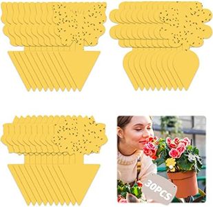 Buauty 30Pcs fly trap, Yellow Fly Paper Stickers catcher fruit fly traps indoor Non-Toxic and Eco-Friendly fungus gnat killer for Multiple Insect