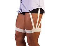 NV Holders: S-Holder - Premium Shirt Stays, Garters, Tuckers for Men, Beige, Small (19-21 Inches)