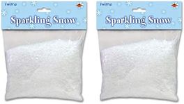 Beistle S20019AZ2 Sparkling Fake Artificial Plastic Snow 4 Ounces for for Decoration and Crafts, Christmas Décor, Winter Party Supplies, White