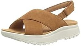 Clarks Women's Dashlite Wish Sandal, Dark Tan Suede, 5 UK