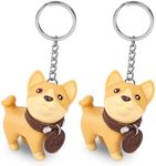 DomeStar 2PCS Cute Dog Key Chains, Shiba Inu Keyring Keychain for Boys Girls Kids Children Adults Super Adorable Dog Key Ring