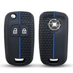 HooRLZ Vauxhall Key Fob Cover For Vauxhall Insignia Opel Astra Meriva Corsa Zafira Mokka Vectra Chevrolet Orlando Cruze, 2 Button TPU Vauxhall Insignia Key Cover, Vauxhall Astra Key Cover - Blue Line