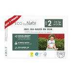 Eco by Naty Eco-Friendly Baby Diapers Newborn - 100% Plant-Based Materials on Skin, Extra Soft, for Sensitive Skin & Super Absorbent (Size 2, 132 Count)