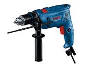 BOSCH GSB 600 Corded Electric Impact Drill, 600 W, 13 mm, 1.7 kg, 3,000 rpm, 1.4 Nm, Variable Speed, Forward/Reverse Rotation, Double Insulation, Improved Carbon Brush, 1 Year Warranty, Blue