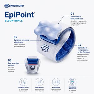 BAUERFEIND EpiPoint Elbow Brace – Black, One Size Support