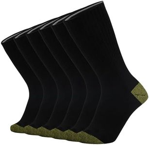 KMM Men Cotton Full Thick Cushion Crew Socks Moisture Control Heavy Duty Work Boot Warm Thermal Wicking Sweat Anti Blisters(YellowBlack L)