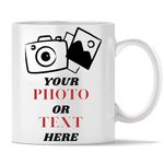 Print The Moment Customized & Personalized Text and Photo On Coffee Mug/Cup for Gift - - White Ceramic Mugs, 325 ML | Customizable Birthday Anniversary Gift for Him, Her, Husband, Wife, Men, Women