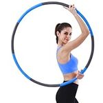 ROMIX Weighted Hula Hoop, Soft Foam Padded Circle 1 kg (2.2lbs) Fitness Hula Hoops with 8 Section Detachable Adjustable Fitness Hula Ring for Adults and Kids, Weight Loss Workout, Party Games