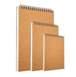 3Pack Sketchbook Spiral Bound Hardback Sketch Pad Drawing Pad for Artists A3 A4 A5 Art Books 160gsm Recycled White Drawing Paper