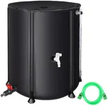 Rain Barrel Water Collection System Anti-Collapse - 53 Gallon Portable Water Storage Tank,Rainwater Collect System Downspout, Water Catcher Container with Filter Two Spigots and Overflow Kit