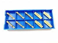 Ruimou 10 Pcs Industrial Tools MGMN300-G(3MM) Tin Coated Carbide Inserts, for MGEHR MGIVR Lathe Grooving Cut-Off Tool