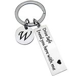 SIlver Valley Drive safe keychain for boyfriend I love you keychains I need you here with me key rings B initial (W)