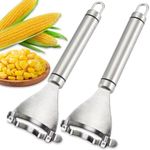 Corn Peeler, 2 Pack Corn Stripper Premium Stainless Steel Corn Thresher Cob Remover with Improved Sharpness - Fast & Easy Removes Kernels From Corn Cobs