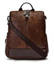 VISMIINTREND Stylish Leather Backpack Bags for Women and Teens Girls | Handbag | Shoulder | Ladies Purse | Everyday Use | Office | College | Travel | Work | Birthday Gifts for Wife | Sisters (Brown)