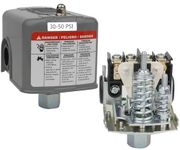 WHK Water Pressure Switch for Well Pump 30-50psi Water Pump Pressure Switch Auto Electrical Control Adjustable Differential(1/4 Female NPT,1PC-Grey)