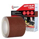 Robustt Anti Skid/AntiSlip 5mtr(guaranteed) X100mm (Pack of 1) Brown Fall Resistant with PET Material and Solvent Acrylic Adhesive Tape for Slippery Floors, Staircase, Ramps, Indoor, Outdoor Use