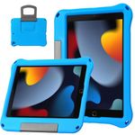 DJ&RPPQ Kids Case for iPad 9th / 8th / 7th Generation (iPad 10.2 Inch 2021/2020/2019), Lightweight & Shockproof Handle Stand Case Compatible with iPad Pro 10.5" / iPad Air 3 10.5" / iPad 10.2 (Blue)