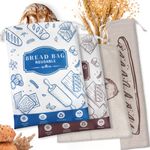 4-Pack Bread Bags for Homemade Bread, Reusable Sourdough Bread Storage Bags with TPU Lining for Loafs Baguette Fresh Keeping,Freezer Bread Keeper.