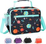 hombrima Insulated Lunch Box Bag, Kids Thermal Cool Bags with Adjustable Strap for Adults Children Women Men Boys Girls School Office Outdoor(Planet)