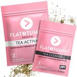 Flat Tummy Tea (2-Week, 2-Tea Program) - Detox Tea - Herbal Tea ft. Senna, Lemon Balm, Green Tea Extract, Dandelion Root - Occasional Bloating Relief Women