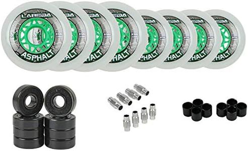 Labeda Gripper Asphalt Outdoor Inline Roller Hockey Wheels + Hybrid Ceramic Bearings 76mm 83A White