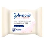 Johnson's Makeup Be Gone Extra-Sensitive Wipes, Pack of 25