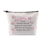 G2TUP Korean Music Group Army Makeup Bag Kpop Army Fans Cosmetic Bag Will Always Love and Protect Bangtan Gifts (Love and Protect)