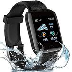 Captcha ( Special 9 Years Warranty) Full Waterproof Smart Watch D116 Touchscreen Smart Watch Bluetooth 1.3" Smart watch LED with Daily Activity Tracker, Heart Rate Sensor, Sleep Monitor and Basic Functionality for All Boys & Girls Wristband - Black