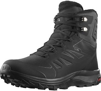 Salomon Men's Outblast Thinsulate Climasalomon Waterproof Winter Boots Snow, Black/Black/Black, 11 US