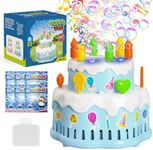 Panamalar Birthday Cake Bubble Machine, Automatic Bubble Blower for Kids Boys Girls 10000+ Bubbles Per Minute with Lights/Music/Solution, Party Cake Bubble Maker Toys for Birthday Outdoor Wedding Gift