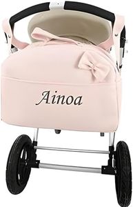 Danielstore Bolso Carrito Bebe Pañalera Organizador Bolso Maternidad Polipiel Personalizado con Nombre Bordado Bolso Bandolera con Asa Colgar al Hombro