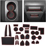 CupHolderHero fits Nissan Sentra Accessories 2013-2019 Premium Custom Interior Non-Slip Anti Dust Cup Holder Inserts, Center Console Liner Mats, Door Pocket Liners 25pc Set (Red Trim)