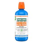 TheraBreath Fresh Breath Oral Rinse, Value Size, Clinically Shown to Fight Bad Breath for 12 Hours, Alcohol-Free & Dye-Free Mouthwash, Certified Vegan, Halal, Kosher & Gluten-Free, Icy Mint, 1L (Pack of 1)