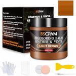 Light Brown Leather Recoloring Balm,8.5oz Leather Sofa Scratch/Stain Remover,Leather Repair kit for Vinyl Furniture and Car Interior,Leather Dye Paint for Scratched and Faded,Leather Color Restorer