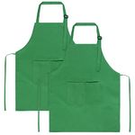 Sinland Kids Apron with Pocket 2 Pack Children Chef Apron for Cooking Baking Painting (Green, M)