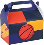 Basketball Party Favor Treat Boxes – 10 Pack,Easy Assemble Kid Basketball Themed Gable Boxes, Cookie Box for Gift Giving, Birthday and Holiday Party Décor,6.25x3.75x3.5 Inches