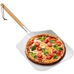 onlyfire Large Aluminum Pizza Peel, with Wooden Handle, 12" x 14" for Baking Handmade Pizza, 36" Overall, for Any Outdoor Or Indoor Pizza Grill Oven