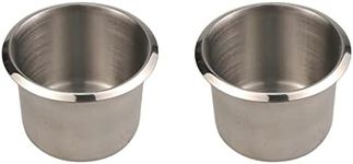 2pcs Universal Stainless Steel Cup Holder Small - Silver Drop-in Anti-Spill Storage Solution Silver Tone Fit for Marine Boats RVs Poker Table Work Desk Car Custom Build & DIY Projects