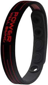 Power Ionics Balance Bracelets for Men/Women Silicone Bracelets Black/Red, 9.45 inches, 5 Holes to Adjust, Fits 6-9 inches Wrist Size Gift Box