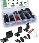 E-TING 329PCS Weather Pack Connectors Kit, 23 Sets Waterproof Connector 1/2/3/4/6 Pin Automotive Connectors 20-14AWG Wire Harness Connectors with Terminals Pins Socket Contacts