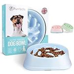 Purrfects Slow Feeder Dog Bowl (Sky Blue) - Anti Choke, Anti Bloat - Dog slow feeder dog feeders to slow feeding dog bowls