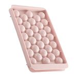 AEX Ice Balls Tray with Lid Round Ice Ball Maker Mould for Freezer, Sphere Ice Ball Tray 33 PCS Ice Chilling Drinks Cocktail Whiskey Tea Coffee [Pink]