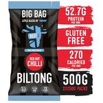 BEEFit Biltong Beef Jerky Big Bag - Healthy High Protein Snacks, Gluten Free and Keto Friendly Snack - Perfect for On-the-Go or Fitness Enthusiasts - 500g (Red Hot Chilli, 2x250g)