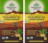 ORGANIC INDIA Tulsi Lemon Ginger Tea Bag 25 Tea Bags (Pack Of 2) - Earl Grey, 0.21 Kg