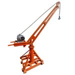 VOLTZ 1000kg Monkey Crane Capacity 360� Mini Crane With 750kg-1500kg Electric Winch Copper Winding Motor, 30 Meter Wire Rope 7-14M/Min High Speed Electric Winch