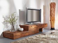 SMAART CRAAFTS Portugal Solid Wood Tv Unit/Stand for Led LCD | Premium Extendable Tv Stand for Bedroom | Long Tv Unit for Living Room | Pure Sheesham Wood, Provincial Teak Finish