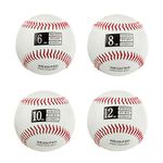 Thorza Weighted Baseballs for Throwing - Training Balls to Help Increase Pitch Velocity - Set of 4 Practice Baseballs Ranging from 6oz to 12oz