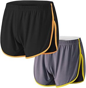 SUMABA Men's Mesh Split Side Running Shorts - 3 Inch Inseam, Quick Dry Athletic Workout Gym Short, Breathable Marathon Shorts Pack XXL 2XL - Black Grey
